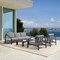 Armen Living Mongo 4 Piece Outdoor Patio Furniture Set in Black Aluminum with Gray Cushions 840254332423 - alternate 10